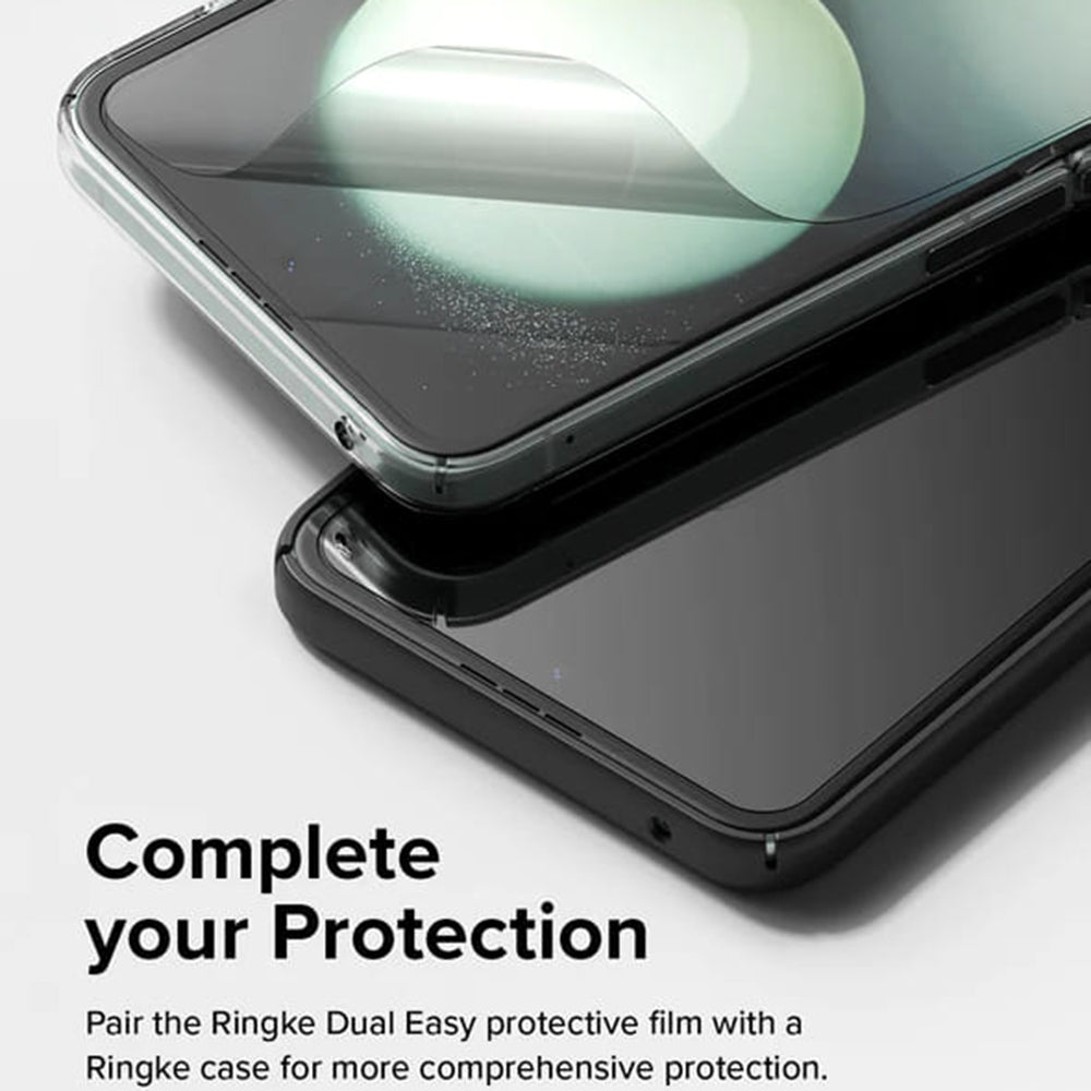 Funda protectora de pantalla interior Ringke Dual Easy para Samsung Galaxy Z Flip5 F731, Plástico, Set de 2 piezas