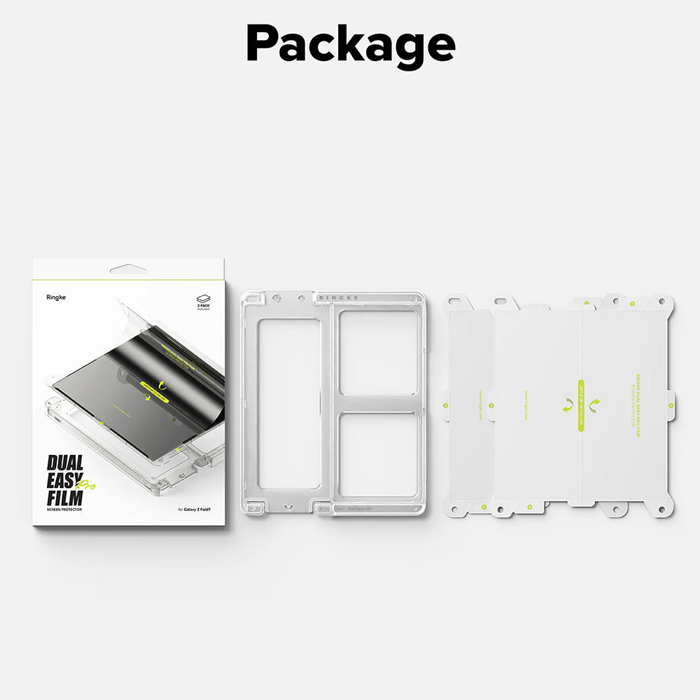 Protector de pantalla interior Ringke Dual Easy Pro para Samsung Galaxy Z Fold7 F966, plástico, juego de 2 piezas