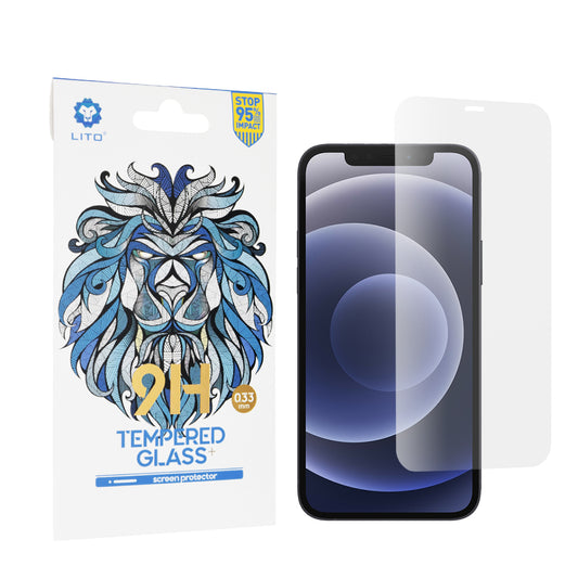 Protector de pantalla Lito Classic para Apple iPhone 12 / 12 Pro, vidrio templado, adhesivo completo, 2.5D