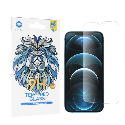 Protector de pantalla Lito Classic para Apple iPhone 12 Pro Max, vidrio templado, adhesivo completo, 2.5D