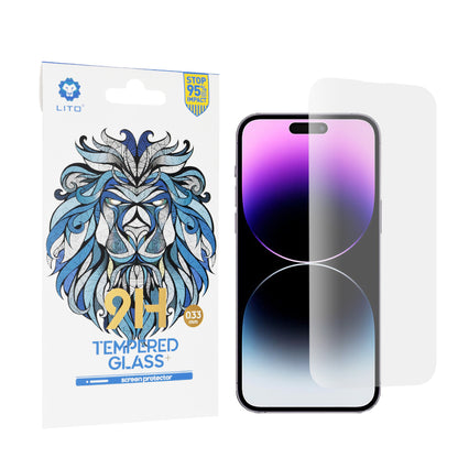 Protector de pantalla Lito Classic para Apple iPhone 14 Pro Max, vidrio templado, adhesivo completo, 2.5D