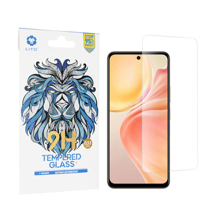 Protector de pantalla Lito Classic para vivo Y28 4G, vidrio templado, adhesivo completo, 2.5D