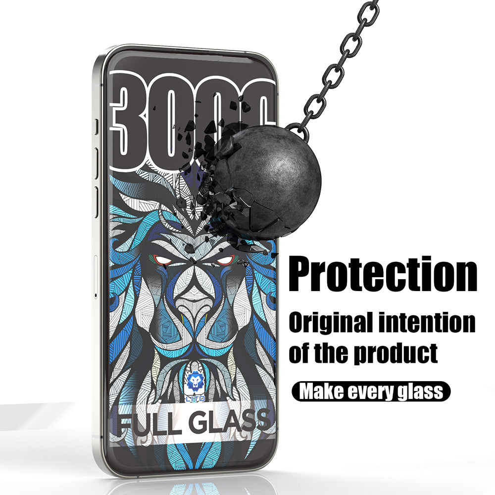 Protector de pantalla Lito D+ Max 300C para Apple iPhone 15 Pro Max, vidrio templado, adhesivo completo