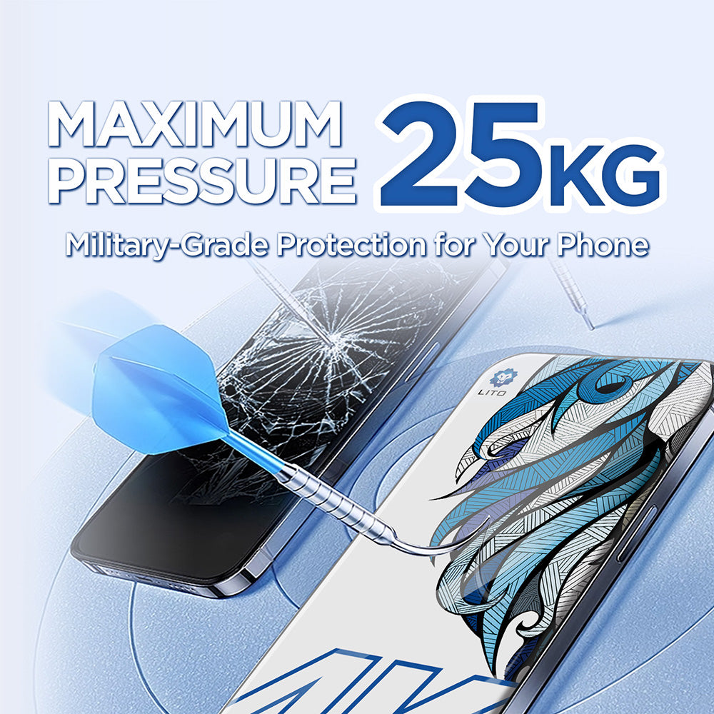Protector de pantalla Lito D+ Max 4K para Apple iPhone 17 Pro Max, Cristal Templado, Full Glue, Negro