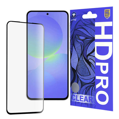 Protector de pantalla Lito HD Pro Clear para Samsung Galaxy A36 A366, vidrio templado, adhesivo completo, negro