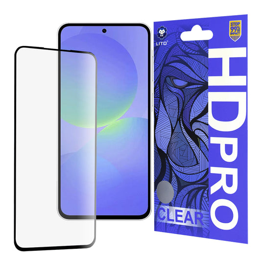 Protector de pantalla Lito HD Pro Clear para Samsung Galaxy A36 A366, vidrio templado, adhesivo completo, negro