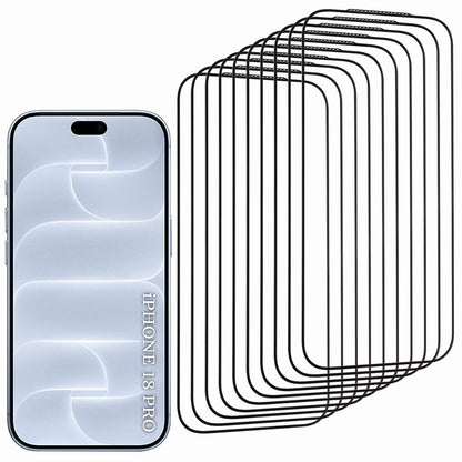 Protector de pantalla Lito HD Pro para Apple iPhone 18 Pro / 17 Pro, vidrio templado, adhesivo completo, pack de 10 unidades, negro