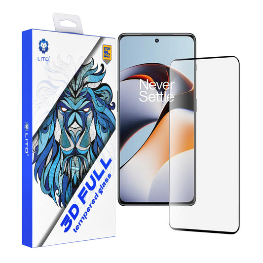Protector de pantalla Lito para OnePlus 11R, vidrio templado, adhesivo completo, 3D, negro