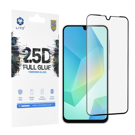 Protector de pantalla Lito para Samsung Galaxy A16 5G A166 / A16 4G A165, vidrio templado, adhesivo completo, 2.5D, negro