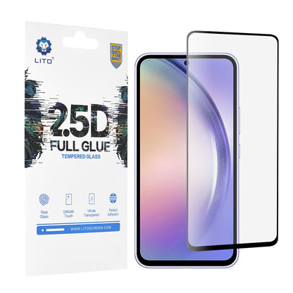 Protector de pantalla Lito para Samsung Galaxy A54 A546, vidrio templado, adhesivo completo, 2.5D, negro