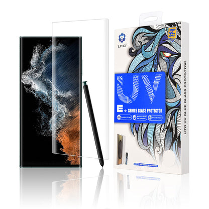 Protector de pantalla Lito para Samsung Galaxy S22 Ultra 5G S908, vidrio templado, pegamento UV, 3D