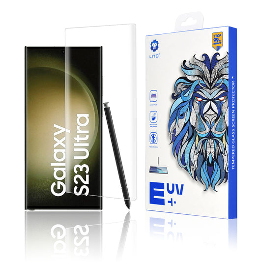 Protector de pantalla Lito para Samsung Galaxy S23 Ultra S918, vidrio templado, pegamento UV, 3D