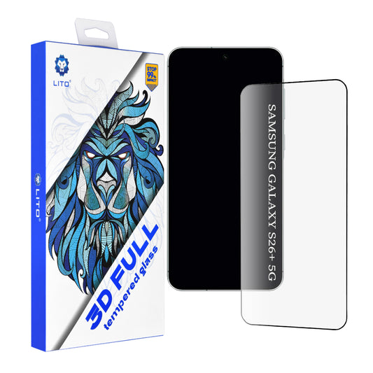 Protector de pantalla Lito para Samsung Galaxy S26 Plus, Cristal Templado, Full Glue, 3D, Negro