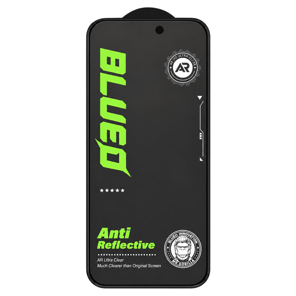 Protector de pantalla Matte Blueo Anti Reflective HD para Apple iPhone 18 Pro, vidrio templado, adhesivo completo, negro