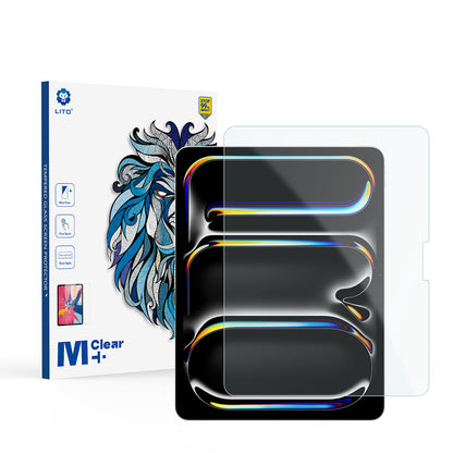 Protector de pantalla mate Lito Classic para Apple iPad Pro 13 (2024), vidrio templado, adhesivo completo, 2.5D
