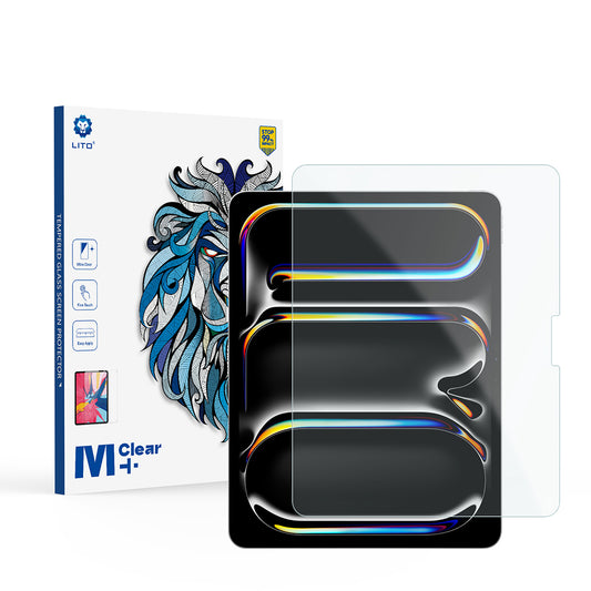 Protector de pantalla mate Lito Classic para Apple iPad Pro 13 (2024), vidrio templado, adhesivo completo, 2.5D