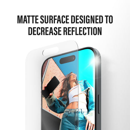 Protector de pantalla mate PanzerGlass Armor EasyAligner para Apple iPhone 17 / 16 Pro, Cristal Templado, Full Glue