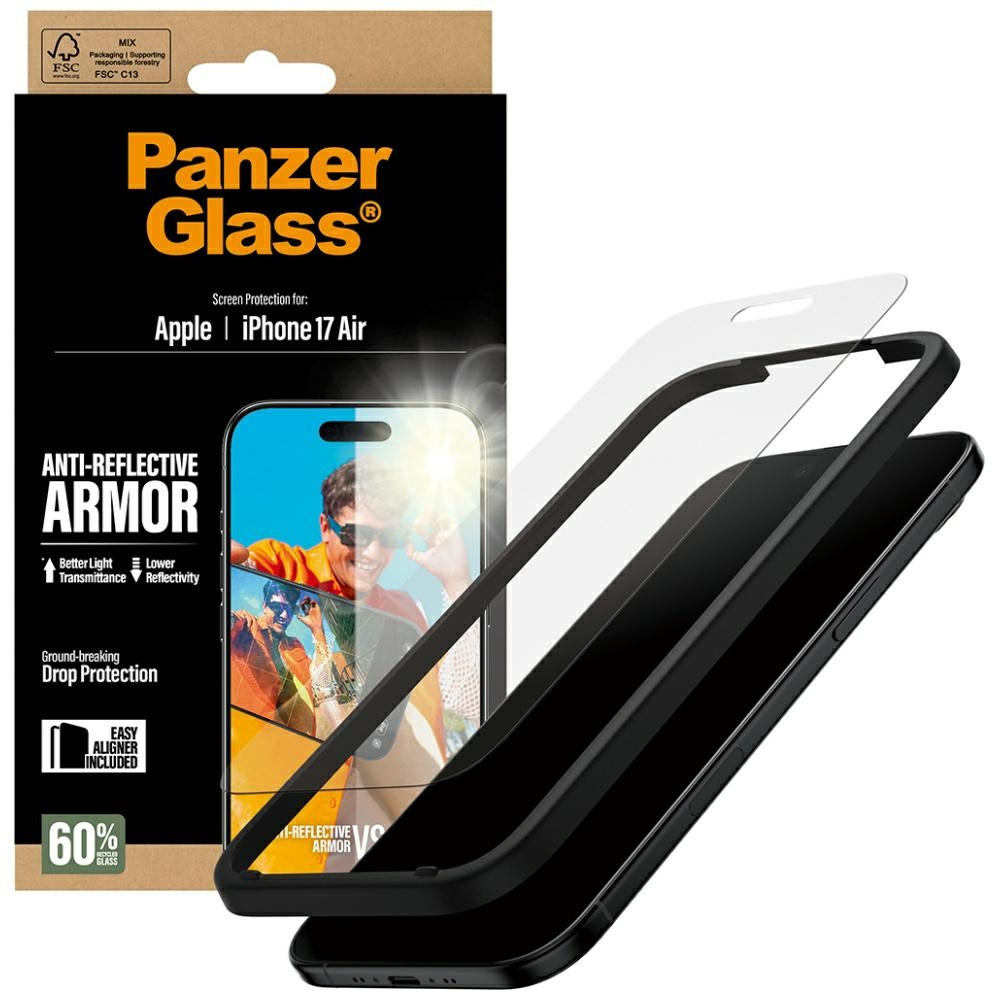 Folie de protección Pantalla Mate PanzerGlass Armor EasyAligner para Apple iPhone 17 Air, Cristal Templado, Full Glue