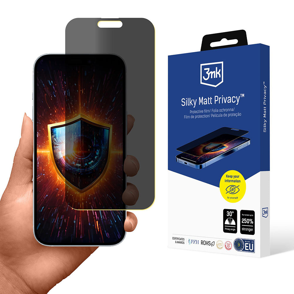 Protector de pantalla Matte Privacy 3MK Silky para Apple iPhone 17, Plástico