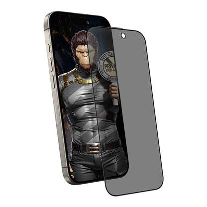 Protector de pantalla mate privacidad Blueo anti-espiado para Apple iPhone 15 Pro, vidrio templado, adhesivo completo