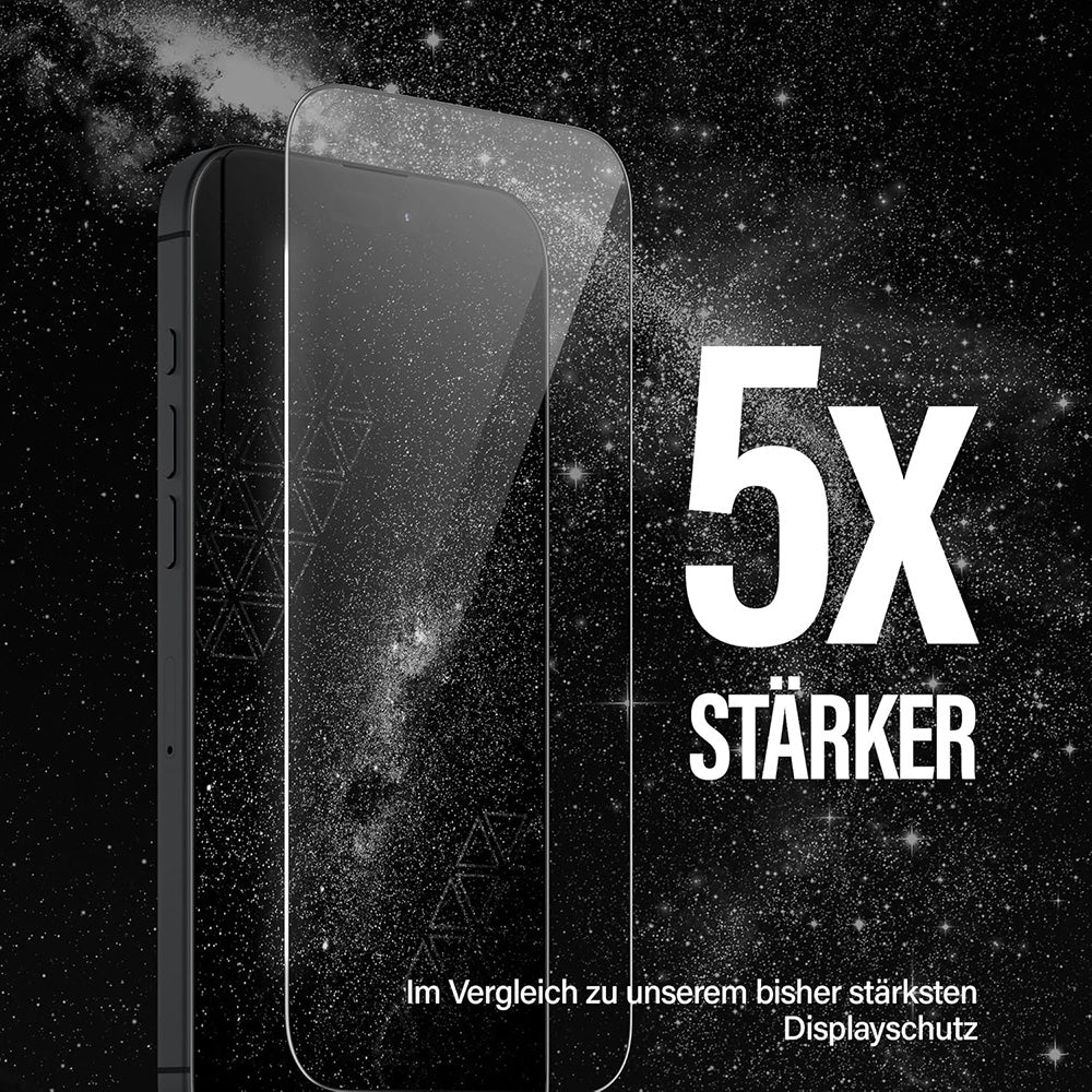 Protector de pantalla PanzerGlass Ultra-Wide Ceramic II EasyAligner para Apple iPhone 17 Pro Max, Cristal Templado, Full Glue, Negro.