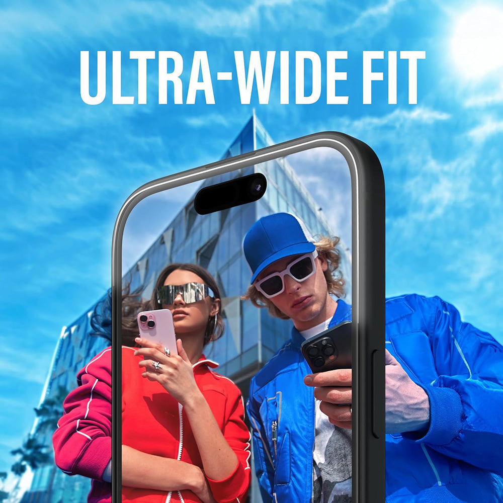 Protector de pantalla PanzerGlass Ultra-Wide Fit para Apple iPhone 16 / 15, Cristal Templado, Full Glue, Negro
