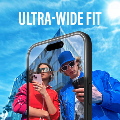 Protector de pantalla PanzerGlass Ultra-Wide Fit para Apple iPhone 16 / 15, Cristal Templado, Full Glue, Negro