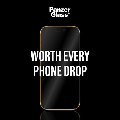 Protector de pantalla PanzerGlass Ultra-Wide Fit Stealth Fastfit para Apple iPhone 17 Pro Max, Cristal Templado, Full Glue, Negro.