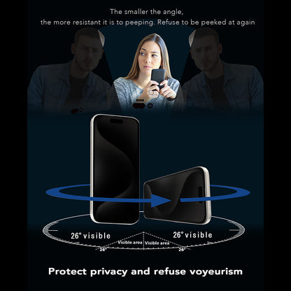 Anank 1X Reinforced 360 Privacy Screen Protector for Apple iPhone 15 Pro Max, Tempered Glass, Full Glue, 2.5D