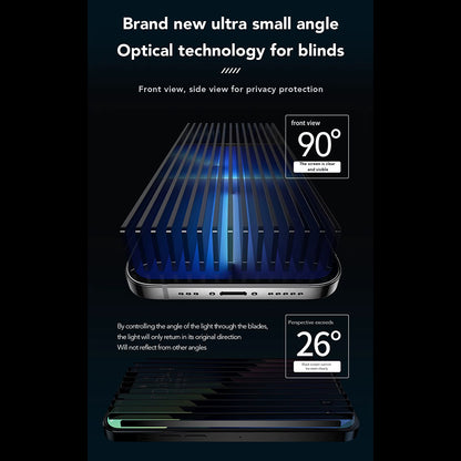 Protector de pantalla Privacy Anank 3X Reforzado para Apple iPhone 14 Pro, Vidrio Templado, Pegamento Completo, 2.5D
