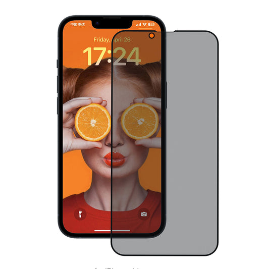 Protector de pantalla Privacy Anank 3X Reforzado para Apple iPhone 17e / 16e / 14 / 13 Pro, Vidrio Templado, Pegamento Completo, 2.5D