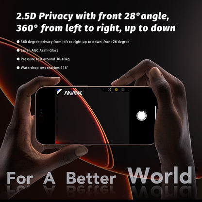 Protector de pantalla Privacy Anank 5X Reinforced 360 para Apple iPhone 17 Air, Cristal Templado, Full Glue, 2.5D