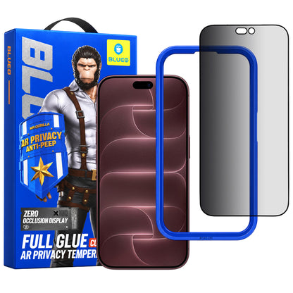 Protector de pantalla Privacy Blueo Anti Peep AR para Apple iPhone 18 Pro Max, vidrio templado, adhesivo completo, 3D