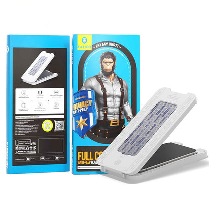Protector de pantalla Privacy Blueo Anti-Peep para Apple iPhone 17 Pro Max / 16 Pro Max, Cristal Templado, Full Glue, Set de 5 piezas