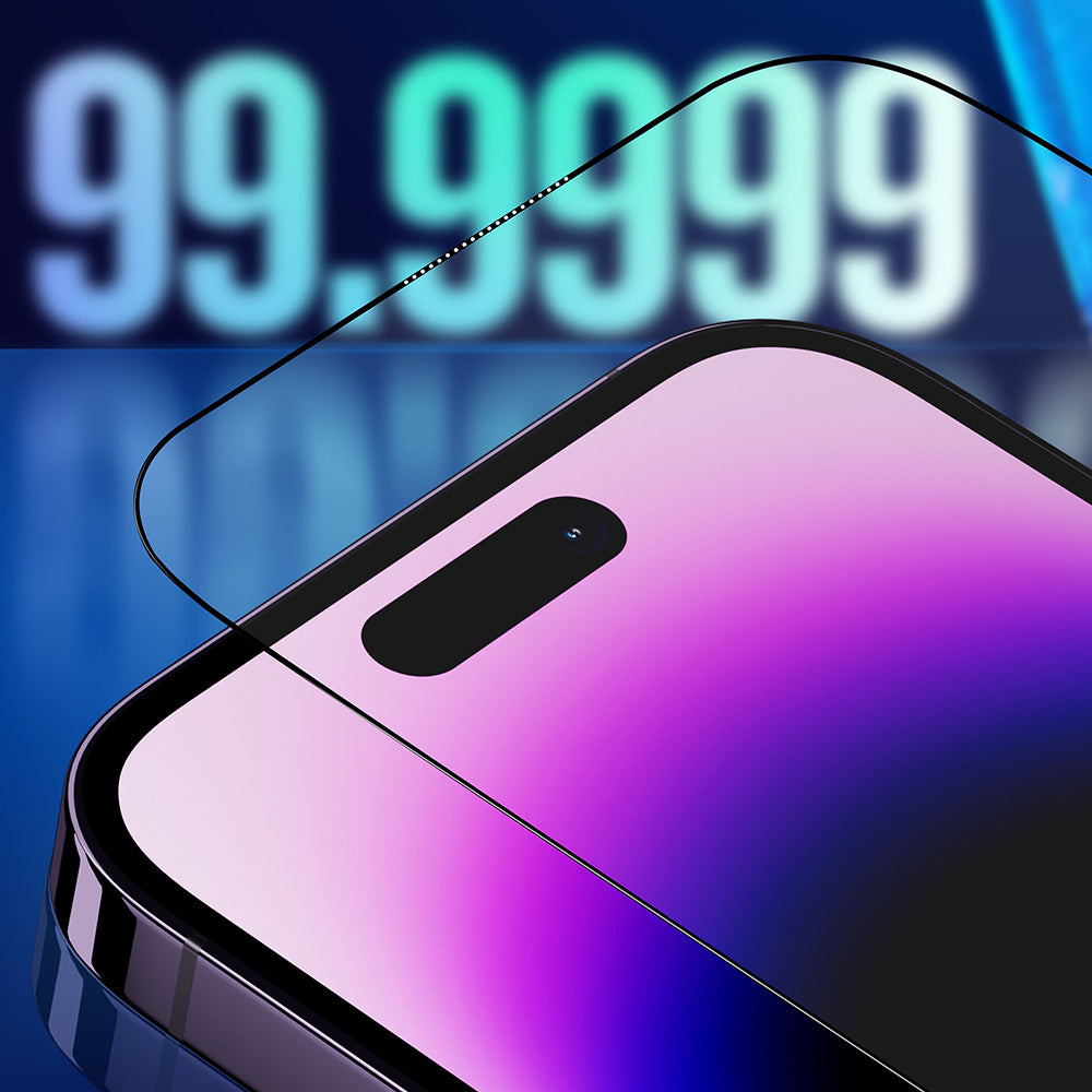 Protector de pantalla Privacy Blueo Sapphire Applicator Pro para Apple iPhone 17 Pro / 17 / 16 Pro, Cristal Templado, Full Glue