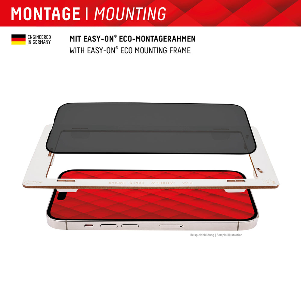 Protector de pantalla Privacy Displex Real Glass para Apple iPhone 16 Plus, vidrio templado, adhesivo completo