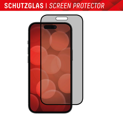 Protector de pantalla Privacy Displex Real Glass para Apple iPhone 16 Plus, vidrio templado, adhesivo completo