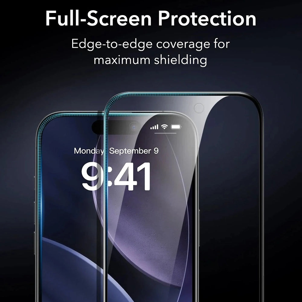 Protector de pantalla Privacy ESR Armorite UltraFit para Apple iPhone 17 Pro, Cristal Templado, Full Glue, Set de 3 piezas