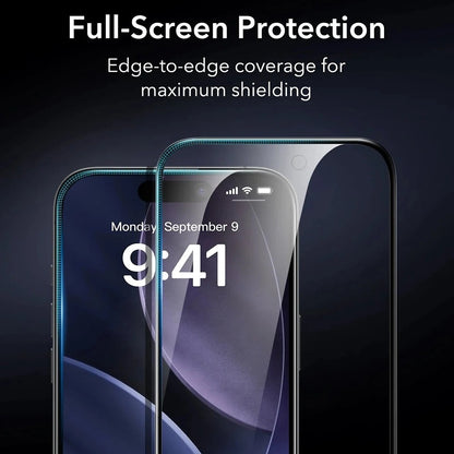 Protector de pantalla Privacy ESR Armorite UltraFit para Apple iPhone 17 Pro, Cristal Templado, Full Glue, Set de 3 piezas