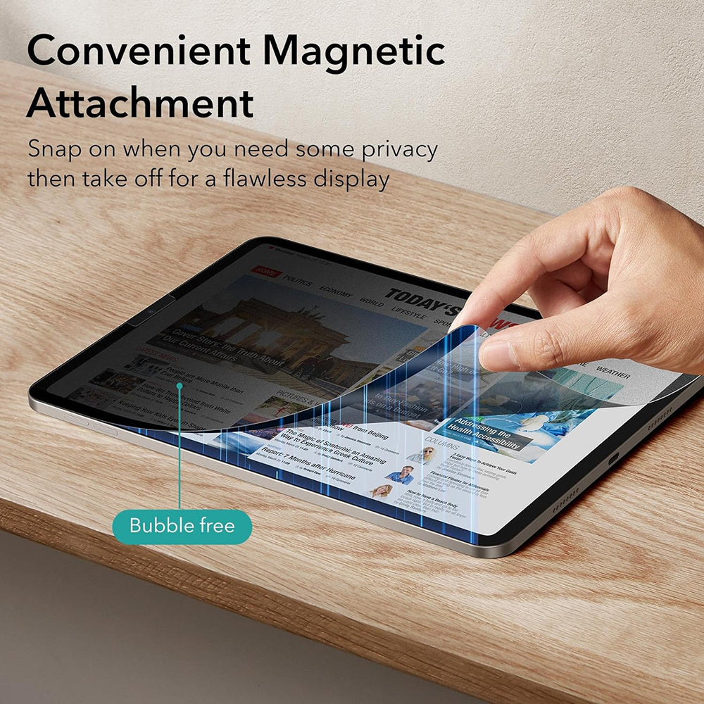 Protector de pantalla Privacy ESR Magnético para Apple iPad Air 11 (2026) / Air 11 (2025), Plástico