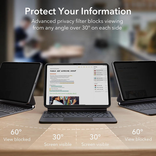 Folie de protección Ecran Privacy ESR Magnética para Apple iPad Pro 11 (2024), Plástico