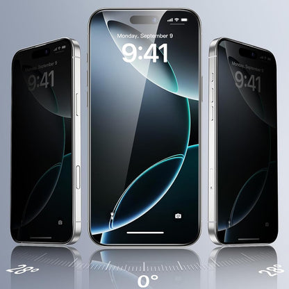 Protector de pantalla Privacy ESR para Apple iPhone 17 / 16 Pro, Cristal Templado, Full Glue, Set de 3 piezas