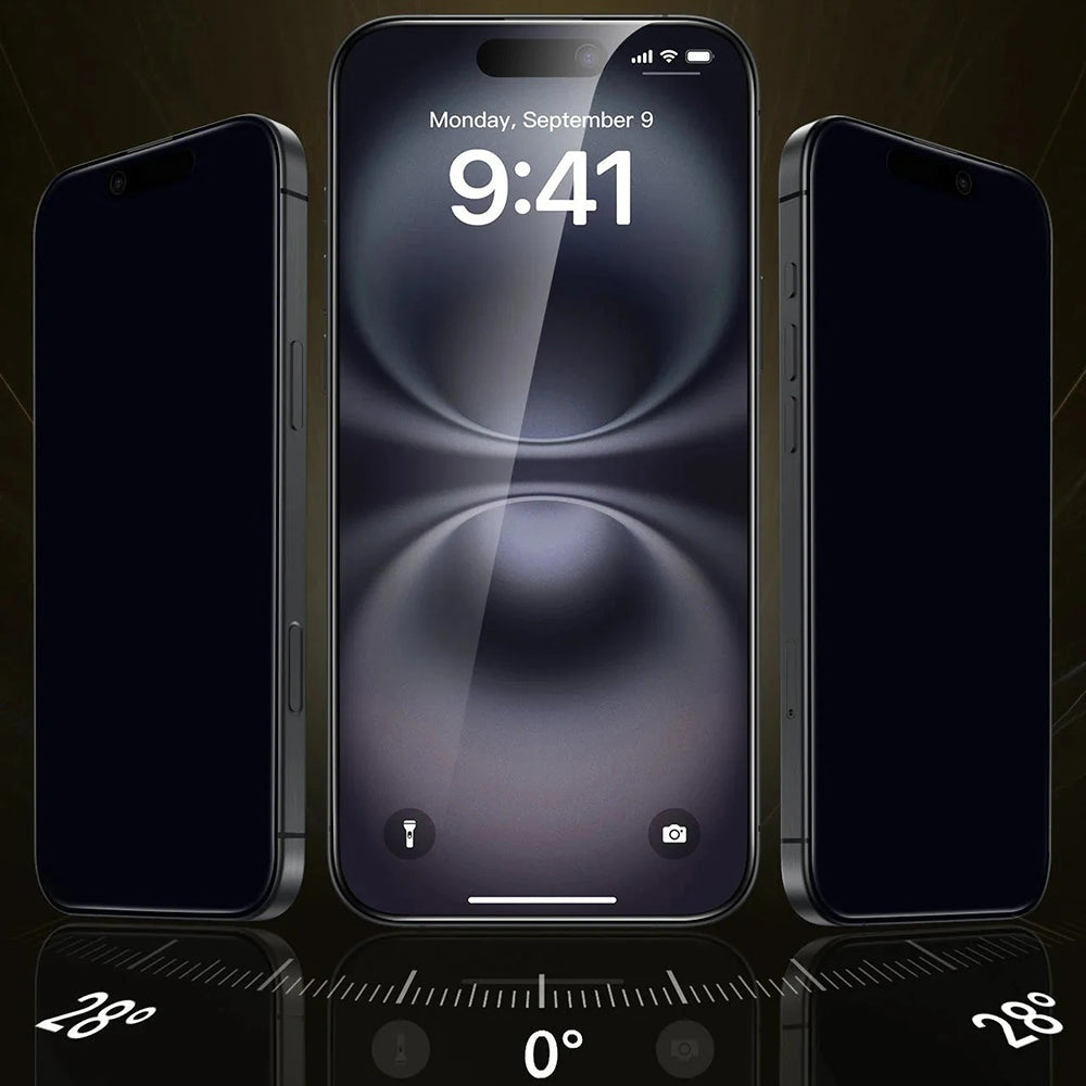 Protector de pantalla Privacy ESR UltraFit Armorite Pro para Apple iPhone 17 / 16 Pro, Cristal Templado, Full Glue, Set de 3 piezas