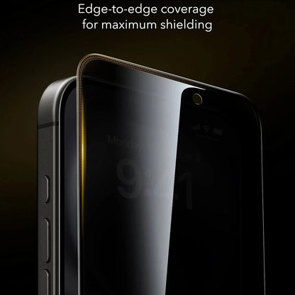 Protector de pantalla Privacy ESR UltraFit Armorite Pro para Apple iPhone 17 Pro Max, Cristal Templado, Full Glue, Set de 3 piezas