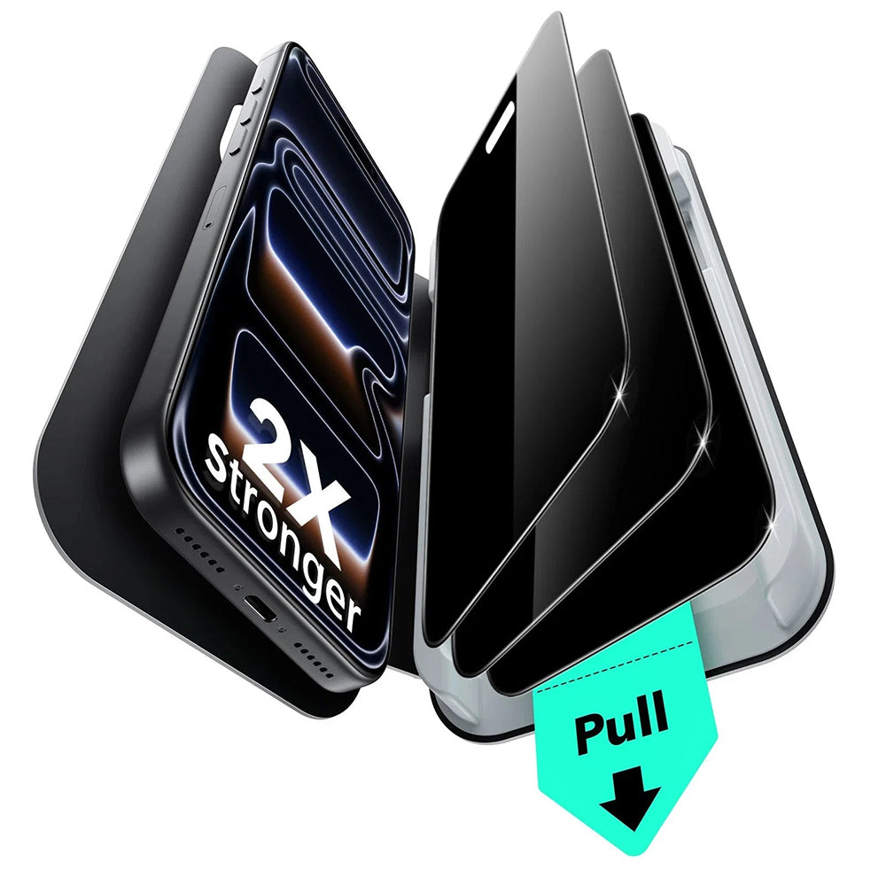 Protector de pantalla Privacy ESR UltraFit Classic para Apple iPhone 18 Pro Max, vidrio templado, adhesivo completo, set de 3 piezas