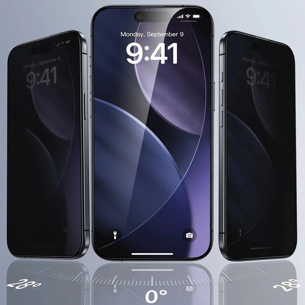 Protector de pantalla Privacy ESR UltraFit Classic para Apple iPhone 18 Pro Max, vidrio templado, adhesivo completo, set de 3 piezas