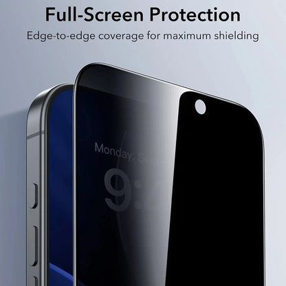 Protector de pantalla Privacy ESR UltraFit para Apple iPhone 17 Pro Max, Cristal Templado, Full Glue, Set de 3 piezas.