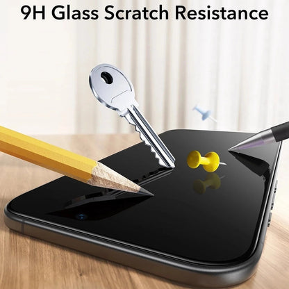 Protector de pantalla Privacy ESR UltraFit para Apple iPhone 17 Pro Max, Cristal Templado, Full Glue, Set de 3 piezas.