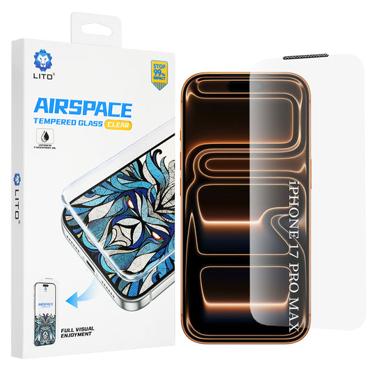 Protector de pantalla Lito Airspace Border para Apple iPhone 18 Pro Max / 17 Pro Max, vidrio templado, adhesivo completo