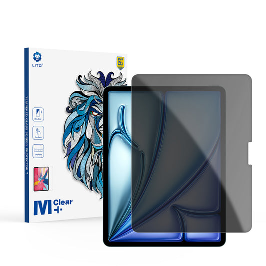 Protector de pantalla Privacy Lito Classic para Apple iPad Air 13 (2026) / Air 13 (2024), vidrio templado, adhesivo completo, 2.5D
